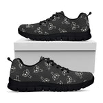 Black And White Alien Print Black Sneakers