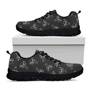 Black And White Alien Print Black Sneakers