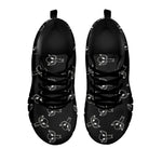 Black And White Alien Print Black Sneakers