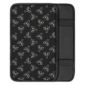 Black And White Alien Print Car Center Console Cover