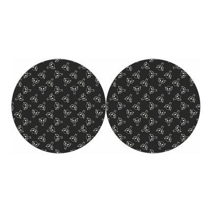 Black And White Alien Print Car Coasters