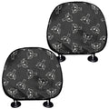 Black And White Alien Print Car Headrest Covers