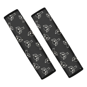 Black And White Alien Print Car Seat Belt Covers