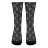 Black And White Alien Print Crew Socks