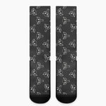 Black And White Alien Print Crew Socks