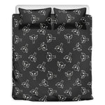 Black And White Alien Print Duvet Cover Bedding Set