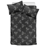 Black And White Alien Print Duvet Cover Bedding Set