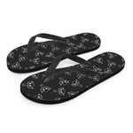 Black And White Alien Print Flip Flops