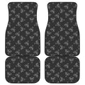 Black And White Alien Print Front and Back Car Floor Mats