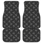 Black And White Alien Print Front and Back Car Floor Mats