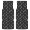 Black And White Alien Print Front and Back Car Floor Mats