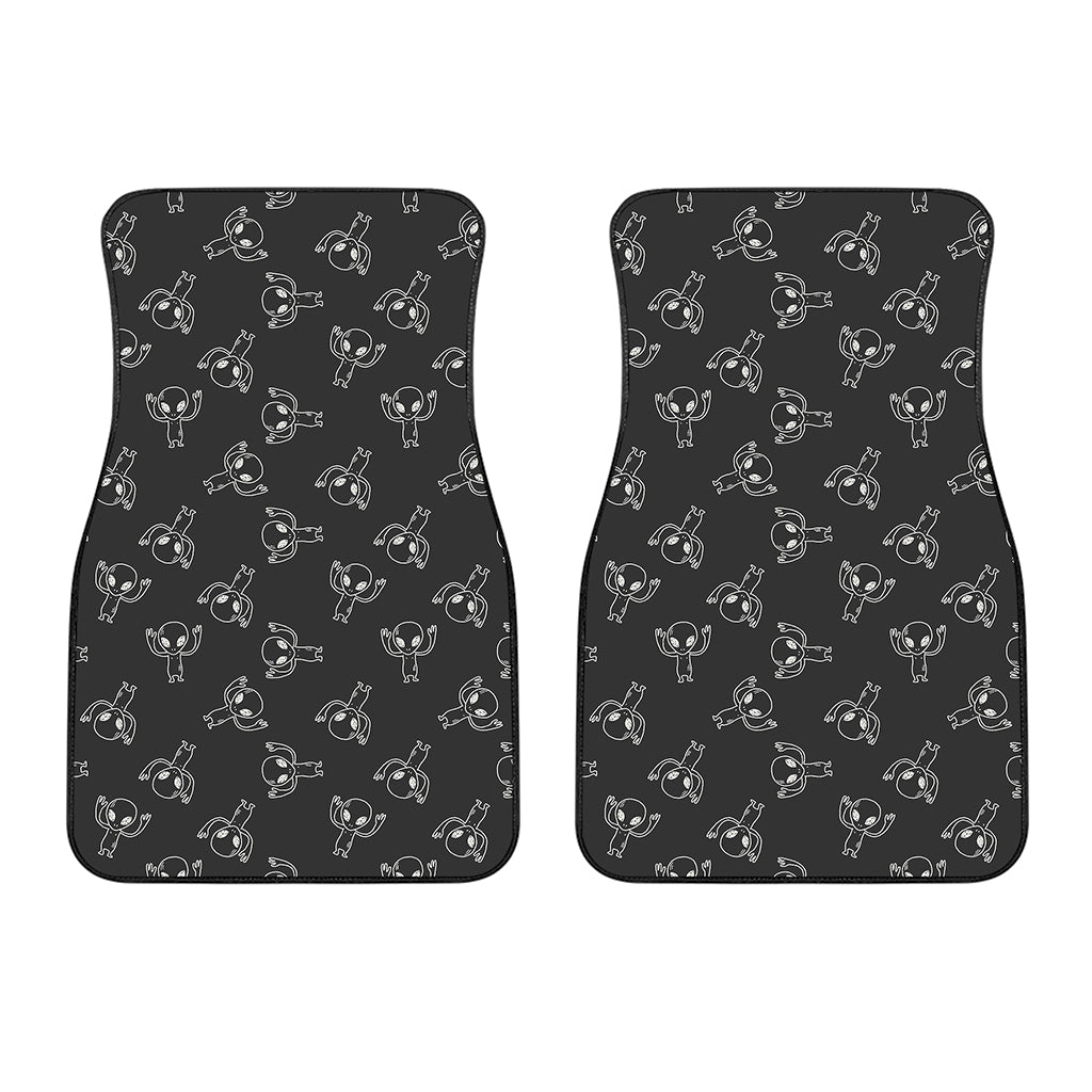 Black And White Alien Print Front Car Floor Mats