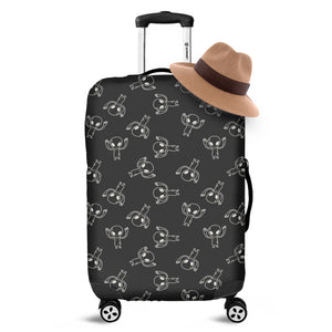 Black And White Alien Print Luggage Cover