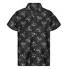 Black And White Alien Print Men's Short Sleeve Shirt