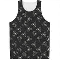 Black And White Alien Print Men's Tank Top