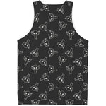 Black And White Alien Print Men's Tank Top