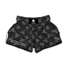 Black And White Alien Print Muay Thai Boxing Shorts