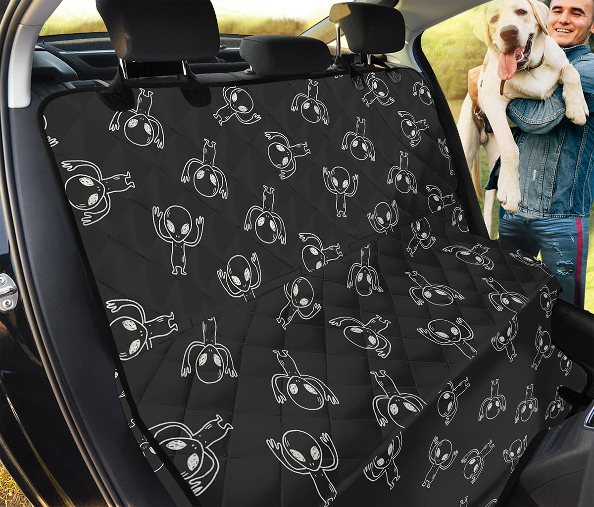 Black And White Alien Print Pet Car Back Seat Cover