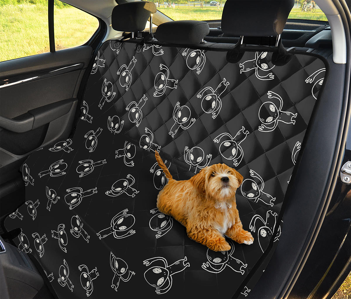 Black And White Alien Print Pet Car Back Seat Cover