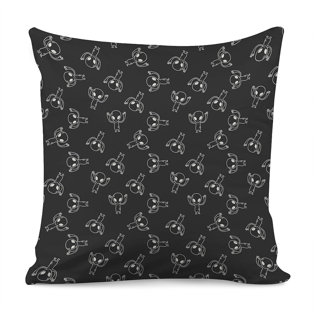 Black And White Alien Print Pillow Cover