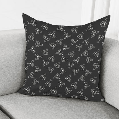 Black And White Alien Print Pillow Cover