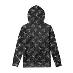 Black And White Alien Print Pullover Hoodie