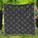 Black And White Alien Print Quilt