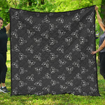 Black And White Alien Print Quilt