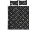Black And White Alien Print Quilt Bed Set