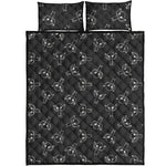 Black And White Alien Print Quilt Bed Set