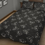 Black And White Alien Print Quilt Bed Set