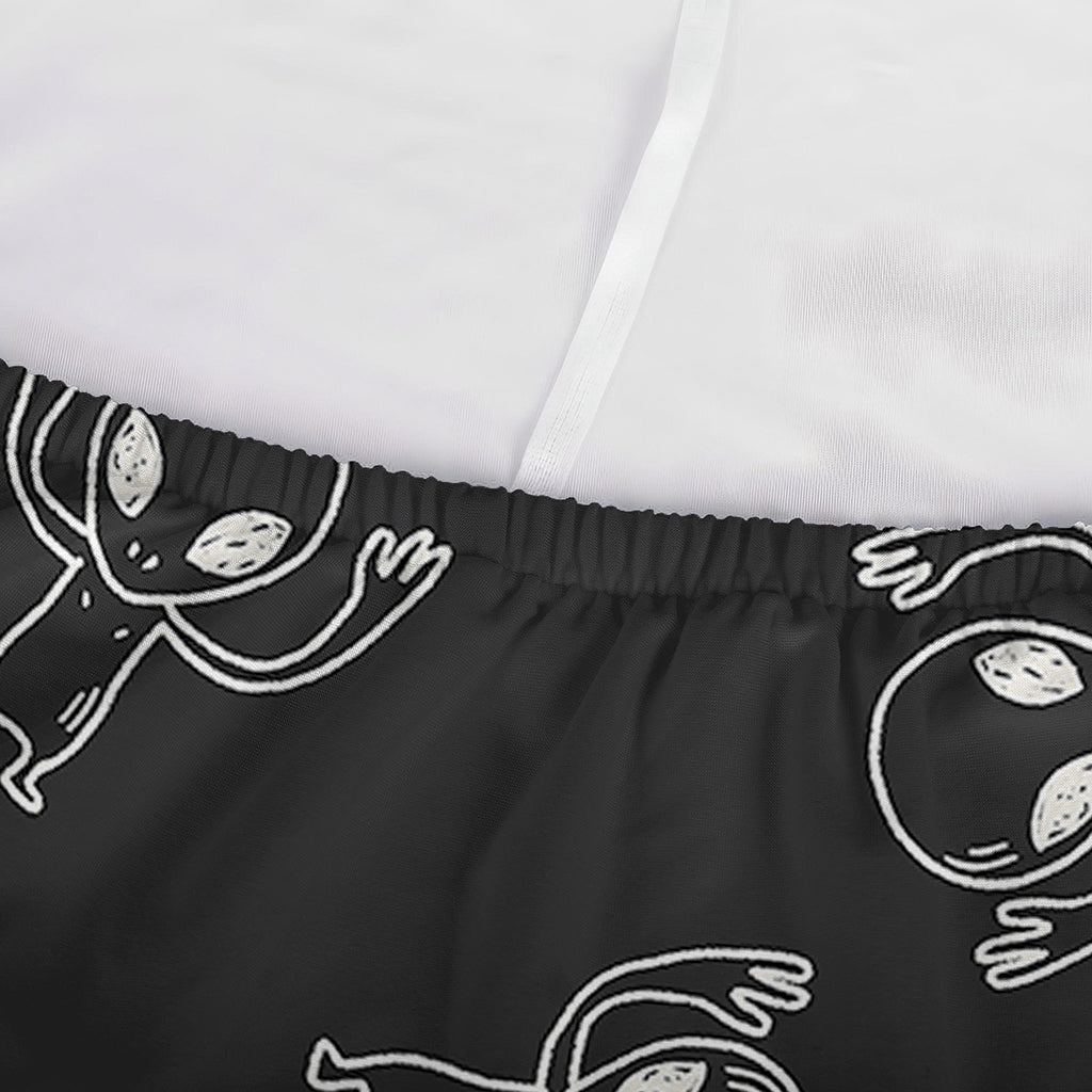 Black And White Alien Print Sofa Cover