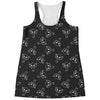 Black And White Alien Print Women's Racerback Tank Top