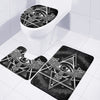 Black And White All Seeing Eye Print 3 Piece Bath Mat Set