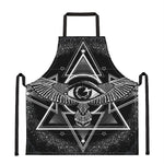 Black And White All Seeing Eye Print Apron