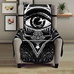 Black And White All Seeing Eye Print Armchair Protector