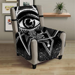 Black And White All Seeing Eye Print Armchair Protector