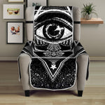 Black And White All Seeing Eye Print Armchair Protector