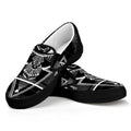 Black And White All Seeing Eye Print Black Slip On Sneakers