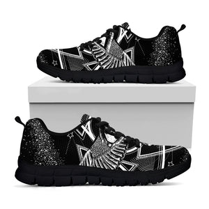 Black And White All Seeing Eye Print Black Sneakers