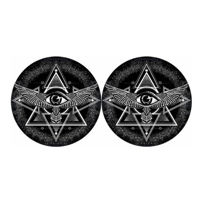 Black And White All Seeing Eye Print Car Coasters