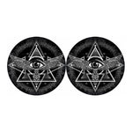 Black And White All Seeing Eye Print Car Coasters