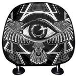 Black And White All Seeing Eye Print Car Headrest Covers