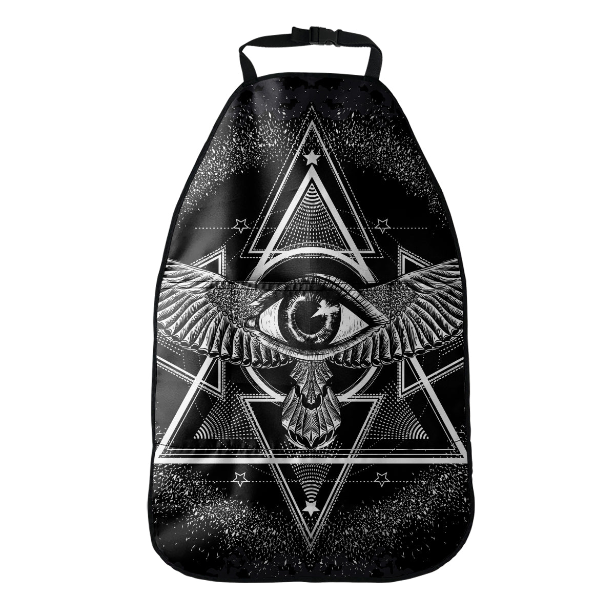 Black And White All Seeing Eye Print Car Seat Organizers