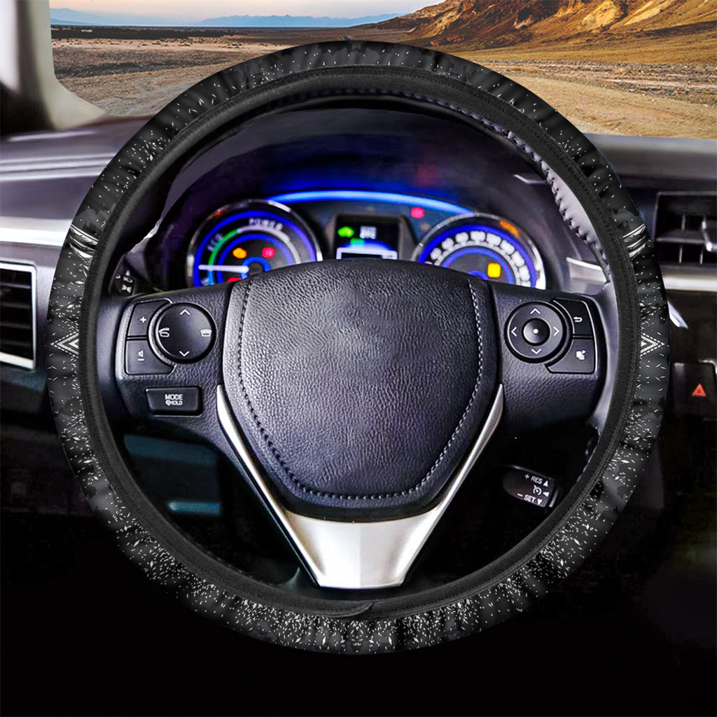 Black And White All Seeing Eye Print Car Steering Wheel Cover