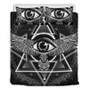 Black And White All Seeing Eye Print Duvet Cover Bedding Set