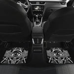 Black And White All Seeing Eye Print Front and Back Car Floor Mats