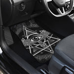 Black And White All Seeing Eye Print Front and Back Car Floor Mats