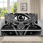 Black And White All Seeing Eye Print Futon Protector