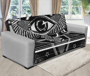 Black And White All Seeing Eye Print Futon Protector